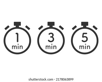 Stopwatch timer icon set showing time limit 8