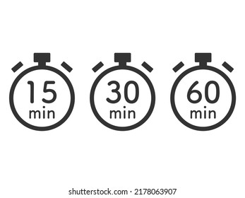 Stopwatch Timer Icon Set Showing Time Limit 10