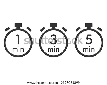 Stopwatch timer icon set showing time limit 8