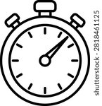 stopwatch timer speed clock clipart vector outline