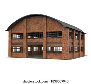 Storage Warehouse Building Isolated. 3D Rendering