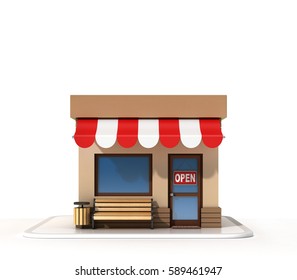 Store Front 3d Rendering