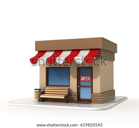 Store front 3d rendering