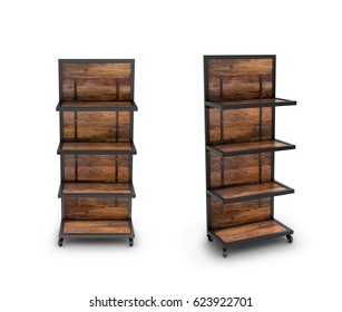 Store shelves for goods. 3D illustration