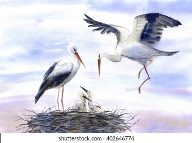 2,368 Watercolor stork Images, Stock Photos & Vectors | Shutterstock