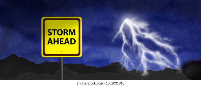 Storm Ahead Sign Post