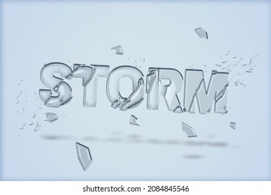 Storm Text In Broken Glass Font