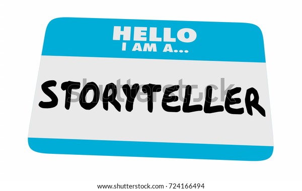 ストーリーテラーhello Nameタグステッカーコミュニケーションメッセージ3dイラスト のイラスト素材