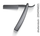 A straight razor with a sleek design, commonly used for shaving and grooming.