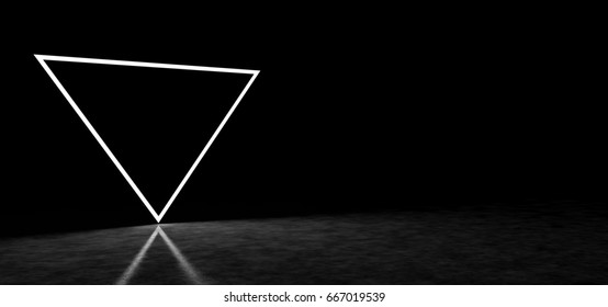 Strange Inverted Luminous Pyramid. 3D Render