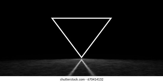 Strange Inverted Luminous Pyramid. 3D Render