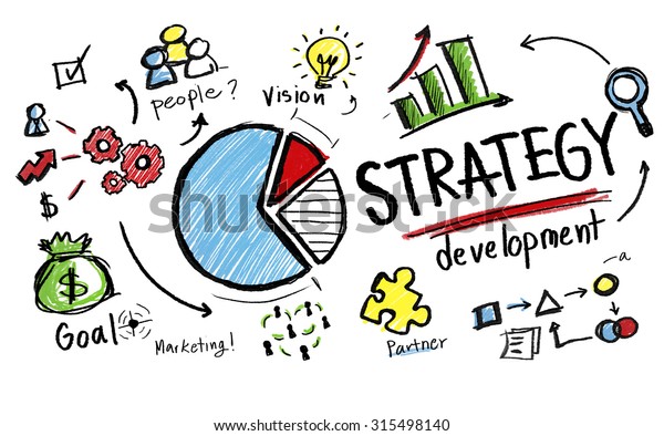 戦略開発目標マーケティング ビジョン計画ビジネス コンセプト のイラスト素材
