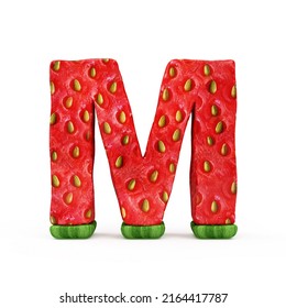 Strawberry Alphabet Letters Isolated On White Stock Illustration ...