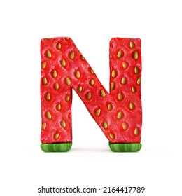 Strawberry Alphabet Letters Isolated On White Stock Illustration ...