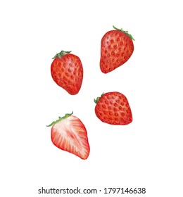 Strawberry - colored pencil style - - Shutterstock ID 1797146638