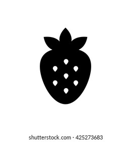 Strawberry Icon. Silhouette Illustration