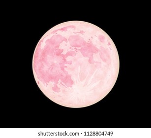 Strawberry Moon And Night Sky