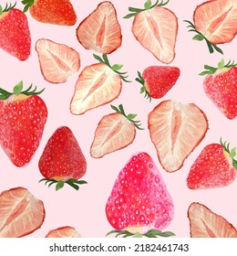 Strawberry Pattern Background Material Light Pink Stock Illustration ...