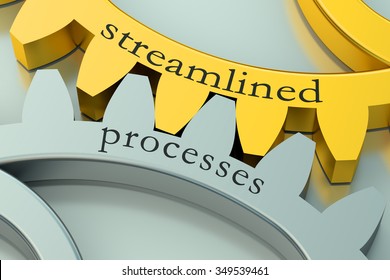 Streamlined Processes Concept On The Gearwheels