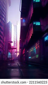 The Stree Of Cyberpunk City