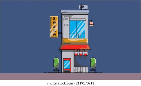 Street Building Landscape 2d Stock Illustration 2119170911 | Shutterstock