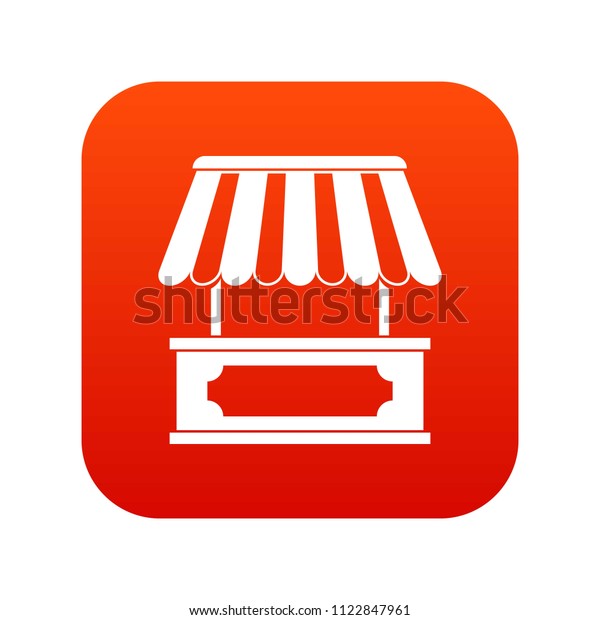 Street kiosk icon digital red for any design\
isolated on white\
illustration