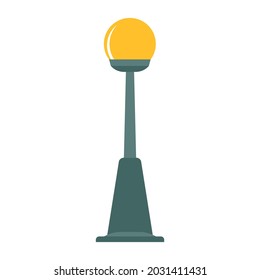 Street Lamp Illustration Light Urban Post. City Icon Pole Street Night Lamp Isolated White Silhouette. Classic Outdoor Electricity Object Town Power. Exterior Element Icon Vertical Lamppost