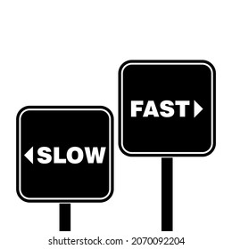 Street Sign Slow Fast Icon