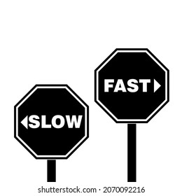 Street Sign Slow Fast Icon