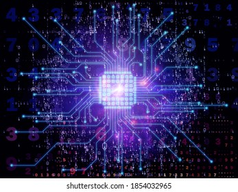 Strength In Numbers Series. Arrangement Of Digits And CPU Elements On The Subject Of Computer Technology And Education.