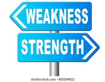 Strength Weakness Strong Weak Points Overcome Stock Illustration 