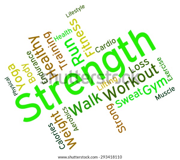 Strength Words Meaning Robust Might Forceful Stock Illustration