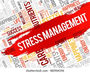 Stress Management Word Cloud Health Concept Stock Illustration ...