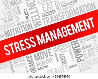 Stress Management word cloud, health concept