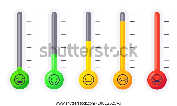 ストレスまたは痛みの温度計 感情や感情を持つ顔の色が違う 幸せ 落ち着き 緊張 ストレス 怒りから生まれる感情のスケールは ウェブページ アプリの イラストです のイラスト素材