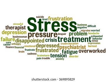 Stress Word Cloud Concept On White Stock Illustration 369895829 ...