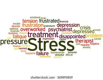 Stress Word Cloud Concept On White Stock Illustration 369895859 ...