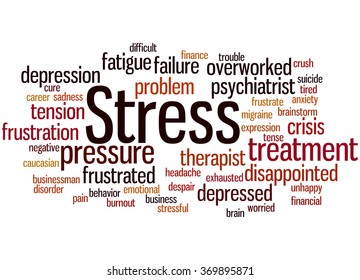 Stress Word Cloud Concept On White Stock Illustration 369895871 ...