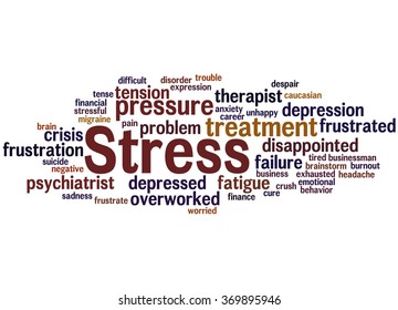 Stress Word Cloud Concept On White Stock Illustration 369895946 ...