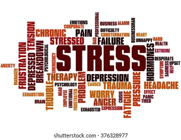 Stress Word Cloud Concept On White Stock Illustration 376328977 ...