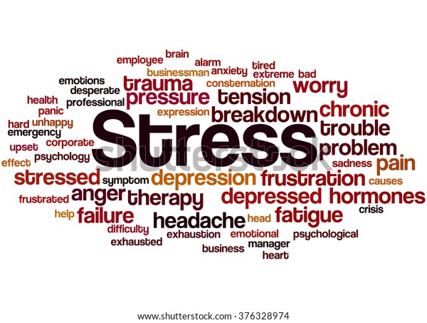 Stress Word Cloud Concept On White Stock Illustration 376328974 