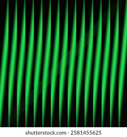A striking abstract background featuring glowing green light waves against a deep black backdrop. The smooth, flowing design adds a futuristic and dynamic feel, perfect for digital designs, technology