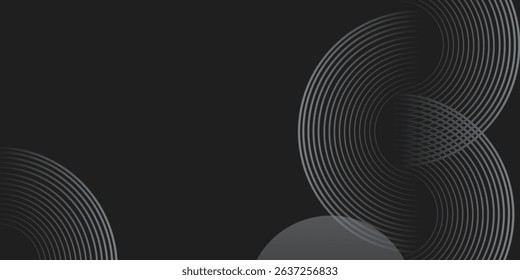 Striking abstract background featuring a monochrome pattern of overlapping concentric circles, ideal for sleek and minimalist design projects.