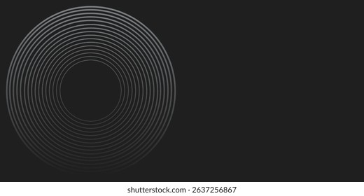 Striking abstract background featuring a monochrome pattern of overlapping concentric circles, ideal for sleek and minimalist design projects.