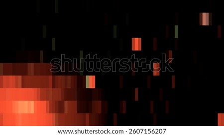 A striking abstract background featuring a pixelated design with varying shades of red and dark tones