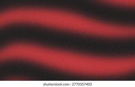 A striking abstract composition of soft, blurred horizontal bands in vibrant red alternating with deep dark tones, all unified by a distinct grainy texture.