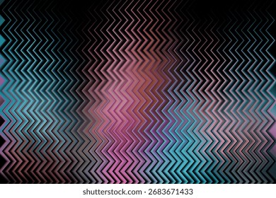 A striking abstract image featuring sharp, vertical zigzag lines in vibrant pink and blue tones, contrasted against a solid black background, creating a bold visual.