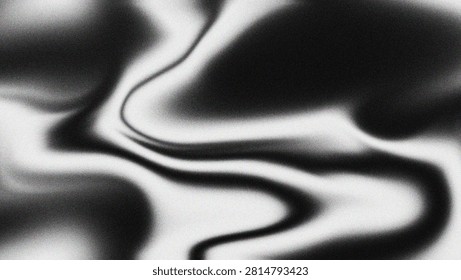 A striking abstract image showcasing smooth black and white fluid motion with elegant swirling patterns creating dynamic visual flow