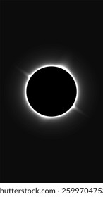 A striking celestial composition showcasing a total eclipse, where a glowing corona contrasts against deep blackness, capturing the ethereal beauty of cosmic alignment.