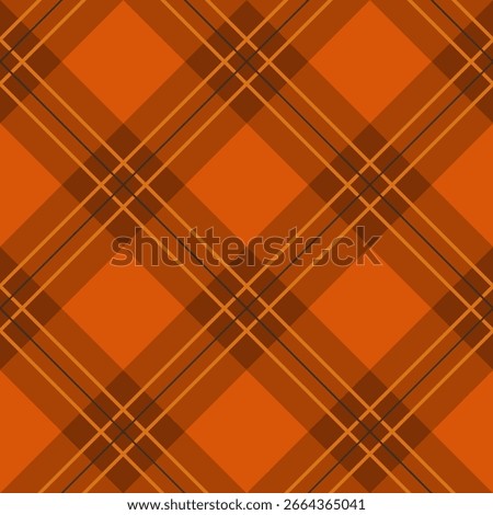 A striking orange plaid pattern features diagonal lines intersecting to create a series of diamonds. The ornament gives a sense of order and symmetry, making it suitable for backgrounds or fabrics.